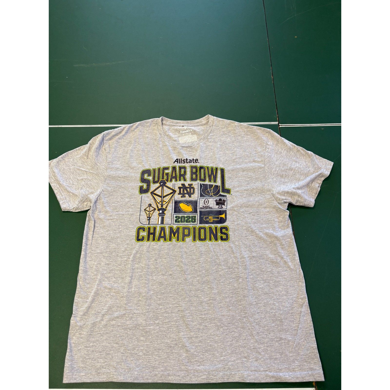 2025 Sugar Bowl Notre Dame Football Fanatics Mens Grey TShirt